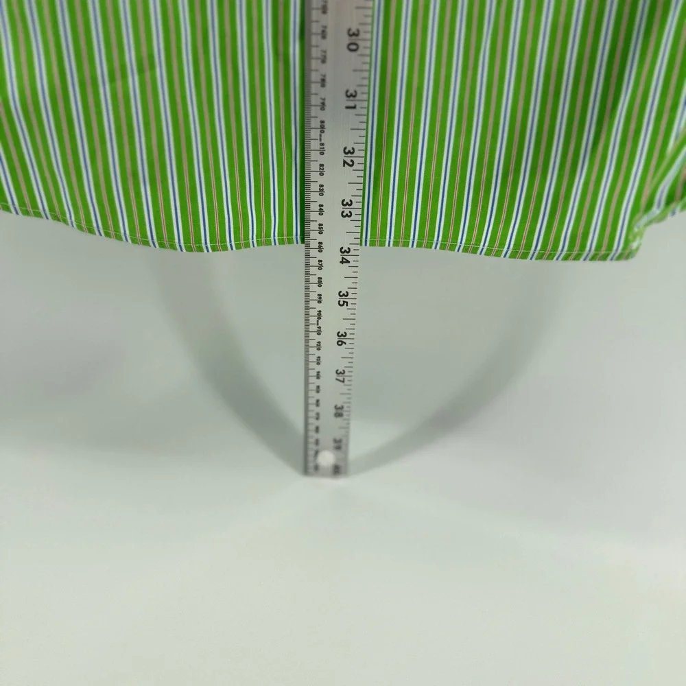 Ralph Lauren Classic Fit Mens Green Multi Stripe Button‎ Down Shirt 16.5 34/35